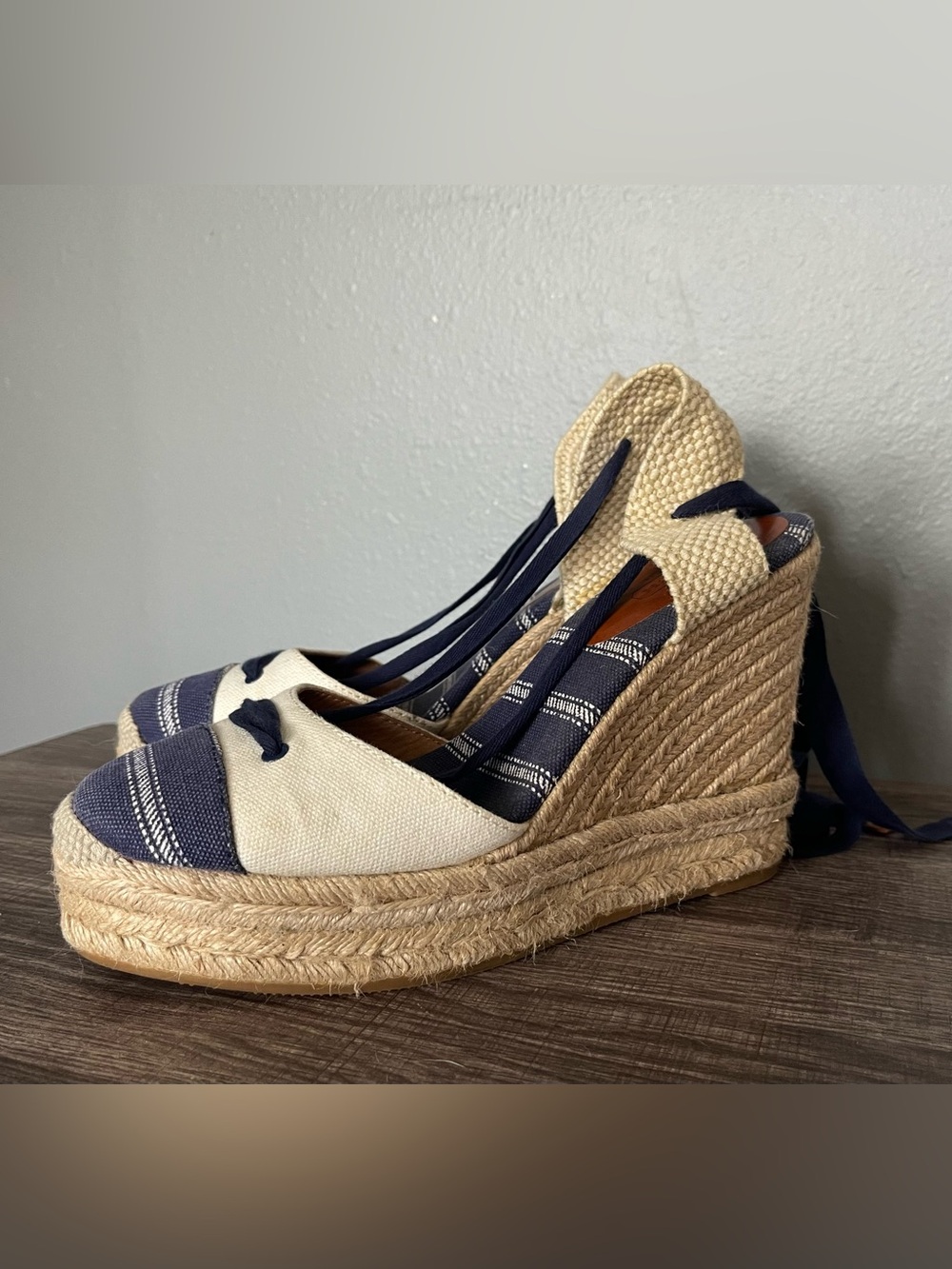 Coach Fern Ankle-tie Espadrille Wedge Sandals - Picture 10 of 16